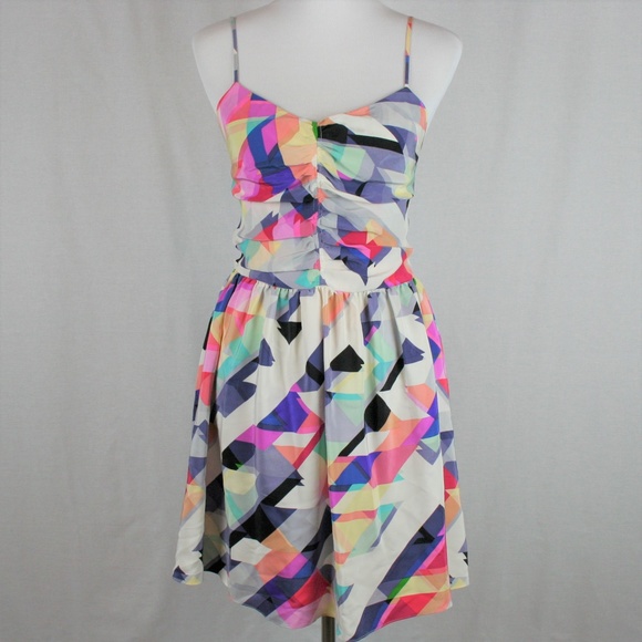 Parker Dresses & Skirts - Parker 100% Silk Multicolor Geometric Print Dress